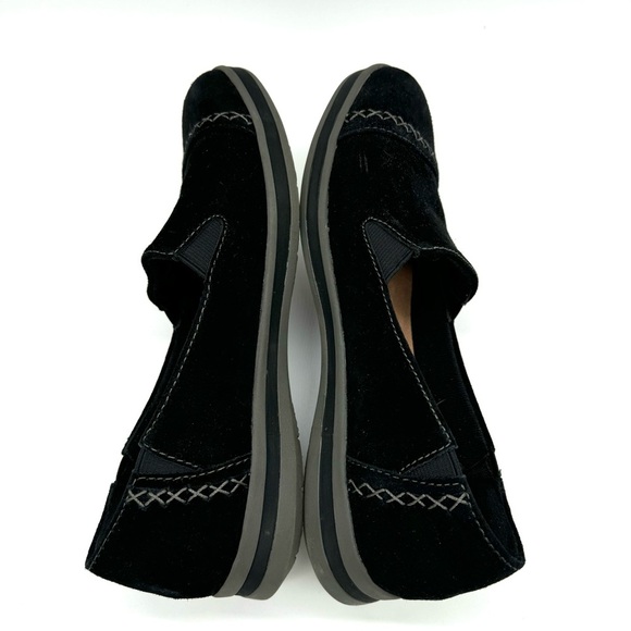 Earth Origins Black Suede Slip On Comfort loafers - Britt - Picture 5 of 8